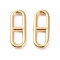 304 Stainless Steel Links Connectors, Oval, Golden, 13x5x1.5mm, Hole: 2.5x4.5mm