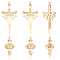 Beebeecraft 12Pcs 2 Style Sword Charms 18K Gold Plated Stainless Steel Hollow Lotus Flower Sword Charms for Jewelry Making DIY Craft Supplies
