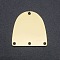 201 Stainless Steel Chandelier Components Links, 4 Hole Links, Laser Cut, Half Oval, Golden, 20x19.5x1mm, Hole: 1.6mm