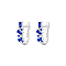 Elegant Geometric 925 Sterling Silver Cubic Zirconia Hoop Earrings, Simple and Fashionable, Platinum, Blue, 12x4mm