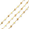 304 Stainless Steel Enamel Link Chains, with Spool, Unwelded, Heart & Flower, Golden, 10~12.5x5~7x2mm
