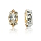 Preciosa® MAXIMA Crystal Sew-On Cups, Multi-Strand Links, Czech Crystal, 719 39 056 Navette, Silver, 00030 235 Honey, 10x5mm