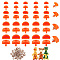 54 Sets 4 Styles Plastic Craft Duck Mouth, with Spacer, for Doll Making, Dark Orange, 12.5~23.5x24~42.5x24~32mm