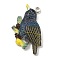 Opaque Resin Pendants, Bird Charms with Platinum Tone Iron Loops, Colorful, 32.5x23x5.5mm, Hole: 2mm