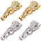 CHGCRAFT 4 pcs 2 Colors Brass Micro Pave Cubic Zirconia Fold Over Clasps Leopard Shaped Animal Fold Over Clasps for Jewelry Making