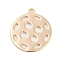Brass Pendants, Cadmium Free & Nickel Free & Lead Free, Round Charms, Real 18K Gold Plated, 22.5x20x1.5mm, Hole: 1.6mm