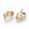 Brass Clip-on Earring Findings, Cadmium Free & Nickel Free & Lead Free, Rose Gold, 12x6x10mm, Hole: 1.5mm