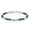 Adjustable 304 Stainless Steel Gemstone Beaded Bracelets, Rectangle, 6-1/4 inch(16cm)