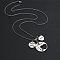 201 Stainless Steel Softball Baseball Heart Pendant Necklaces, Non-Tarnish, Stainless Steel Color, 23.62 inch(60cm)