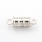 Brass Magnetic Clasps with Loops, Column, Silver, 17x6mm, Hole: 2.2mm