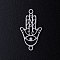 Tarnish Resistant 201 Stainless Steel Links connectors, Hamsa Hand, Stainless Steel Color, 23.5x13x1mm, Hole: 1.5mm