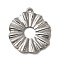 Non-Tarnish 304 Stainless Steel Pendants, Flower Charms, Stainless Steel Color, 20.5x17x1.5mm, Hole: 1.5mm