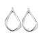 Brass Pendants, Cadmium Free & Nickel Free & Lead Free, Teardrop, Platinum, 32x19x1.5mm, Hole: 1mm