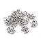 Tibetan Style Alloy Pendants, Lotus with Aum/Om Symbol, Lead Free & Nickel Free & Cadmium Free, Thailand Sterling Silver Plated, 16.5x20.5x1.5mm, Hole: 1mm