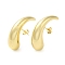 Rack Plating Brass Teardrop Stud Earrings for Women, Cadmium Free & Lead Free, Long-Lasting Plated, Real 18K Gold Plated, 31.5x9.5mm