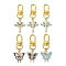 Alloy Enamel Pendant Decorations, with Alloy Swivel Clasps, Butterfly & Cross, Mixed Color, 59~63mm, 6pcs/set
