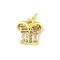 Brass Micro Pave Cubic Zirconia Pendants, Gift Charms, Long-Lasting Plated, Cadmium Free & Lead Free, Rack Plating, Real 18K Gold Plated, with Jump Ring, Clear, 10.5x9.5x3mm, Hole: 3mm