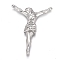 Tarnish Resistant 304 Stainless Steel Cabochons, Jesus, Stainless Steel Color, 38x29x3mm
