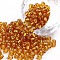 6/0 Glass Seed Beads, Silver Lined Round Hole, Round, Goldenrod, 4mm, Hole: 1.5mm, about 6639 pcs/pound