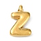 Ion Plating(IP) 304 Stainless Steel Pendants, Letter Charm, Real 18K Gold Plated, Letter Z, 20x13x4mm, Hole: 1.6mm