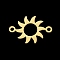 Ion Plating(IP) 201 Stainless Steel Links/Connectors, Laser Cut, Sun, Golden, 13x19x1mm, Hole: 1.5mm
