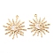 Brass Micro Pave Clear Cubic Zirconia Pendants, Sun Charms with Natural Freshwater Shell Moon, Real 18K Gold Plated, 27x25x2mm, Hole: 1.4mm