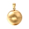 304 Stainless Steel Pendants, Round Charm, Golden, 23.5x20mm, Hole: 6x3mm