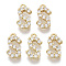 Brass Micro Pave Cubic Zirconia Charms, Nickel Free, Letter, Clear, Real 18K Gold Plated, Letter.S, 13.5x7.5x2.5mm, Hole: 1.2mm