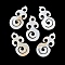 Natural Freshwater Shell Pendants, Huamn Charms, WhiteSmoke, 45~45.5x23x2.5~3mm, Hole: 5mm
