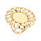 Adjustable 304 Stainless Steel Ring Components, Oval Pad Ring Settings, Ion Plating(IP), Real 18K Gold Plated, Tray: 18x12.5mm, 32x27mm, US Size 6(16.5mm)
