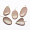 Natural Rhodonite Pendants, Mixed Shapes, 30~66x18~52x3~14mm, Hole: 2mm
