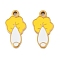 Vegetables 304 Stainless Steel Enamel Charms, Ion Plating(IP), Golden, Chinese Cabbage, 14.5x8x1.5mm, Hole: 1.4mm