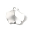 Brass Pendants, Ginkgo Leaf Charms, 925 Sterling Silver Plated, 15x15x1mm, Hole: 1.6mm