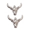 Non-Tarnish 304 Stainless Steel Pendants, Cattle Head, Stainless Steel Color, 23x25.5x4mm, Hole: 1.6mm