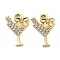 UV Plating Alloy Rhinestone Pendants, Cup, Golden, 19.5x13.5x2.5mm, Hole: 1.8mm