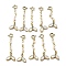 Natural White Shell Mother of Pearl Shell Pendant Decorations, Fish Tail Ornament with Brass Spring Ring Clasps, Real 14K Gold Plated, 38mm, Hole: 2.5mm