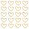 20Pcs 201 Stainless Steel Linking Rings, Laser Cut, Asymmetrical Heart, Real 18K Gold Plated, 10.5x13x1mm