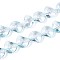 Baking Paint Transparent Glass Beads Strands, Nuggets, Sky Blue, 13.5x13.5x8.5~9mm, Hole: 0.8~0.9mm, about 50pcs/strand, 26.38 inch(67cm)