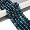 Natural Agate Beads Strands, Dyed & Heated, Faceted, Round, Prussian Blue, 10mm, Hole: 0.8mm, about 37pcs/strand, 14.96''(38cm)