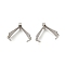 Non-Tarnish 316 Surgical Stainless Steel Pendant Pinch Bails, Ice Pick Pinch Bails, Stainless Steel Color, 9x4mm, Hole: 1.5mm, Pin: 1mm