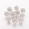 Polymer Clay Rhinestone Beads, Grade A, Round, Pave Disco Ball Beads, Crystal, 8x7.5mm, Hole: 1.5~1.8mm