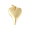Brass Pendants, Heart Charms, with Jump Ring, Long-Lasting Plated, Lead Free & Cadmium Free, Real 18K Gold Plated, 14x9.5x2.5mm, Hole: 2.5mm