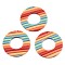 Handmade Polymer Clay Pendants, Donut, Sandy Brown, 40x39x3mm, Hole: 1.5~2mm