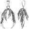 10Pcs Alloy Bead Cap Bails, Claw, 6-Petal, Antique Silver, 36x23x16mm, Hole: 4x7mm