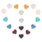 16Pcs 8 Colors Electroplate Druzy Resin Pendants, with Platinum Iron Loops, Heart, Light Gold, Mixed Color, 15x12x3.5~4mm, Hole: 1mm