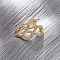 Brass Micro Pave Cubic Zirconia Adjustable Cuff Rings, Infinity, Real 18K Gold Plated, 13mm, Inner Diameter: Adjustable