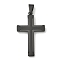 304 Stainless Steel Pendants, Cross Pendants, Black, 41x25x2.5mm, Hole: 8x5mm