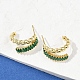 Серьги-гвоздики из латуни с микропаве и цирконием EJEW-M082-16G-01-2