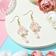 Серьга с жемчугом и стеклянной подвеской EJEW-JE05931-01-2