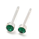 Серьга-гвоздик из латуни с микропаве из кубического циркония EJEW-C102-37P-09-1